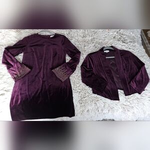 Calvin Klein Rich Purple Long Sleeve Dress and Jacket